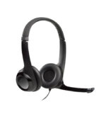 Headset com fio USB H390 Preto Logitech com almofadas - Imagem 4